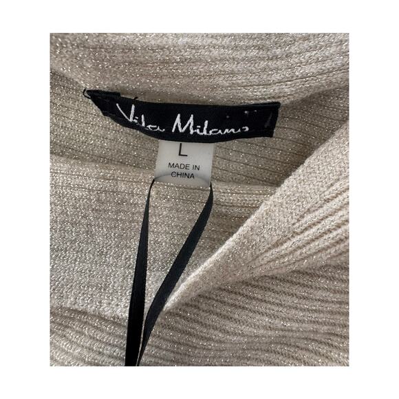 Vila Milano Large Cream Metallic Sweater NEW NWT - Picture 3 of 11